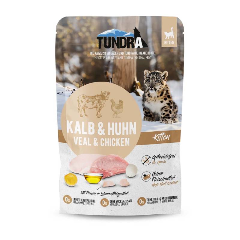 Tundra Cat Pouchpack Kitten Kalb & Huhn 16x85g von Tundra