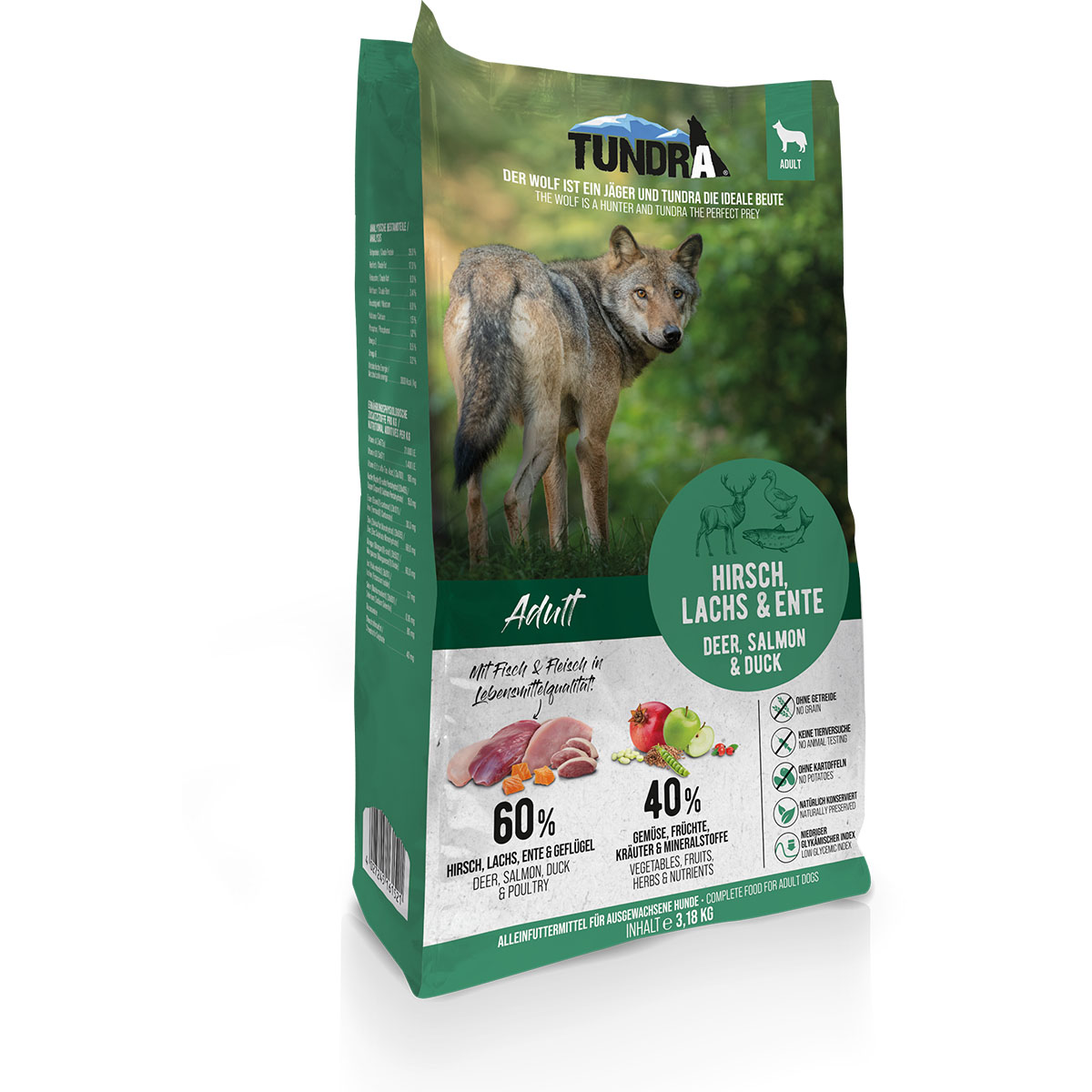 Tundra Dog Hirsch, Ente, Lachs 3,18kg von Tundra