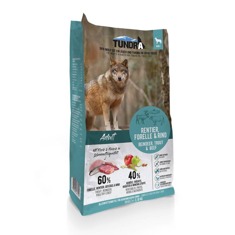 Tundra Dog Rentier, Forelle & Rind 3,18kg von Tundra