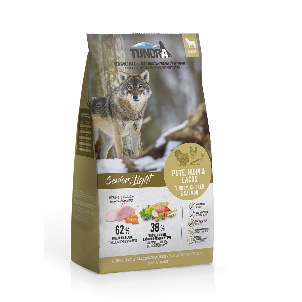 Tundra Dog Senior/Light Pute, Huhn & Lachs 11,34kg von Tundra