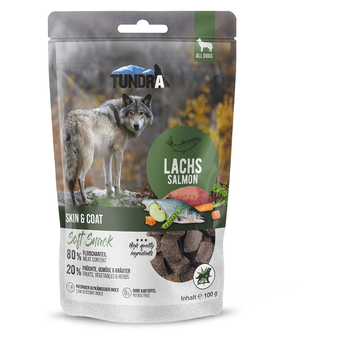 Tundra Dog Snack Skin & Coat Lachs 3x100g von Tundra