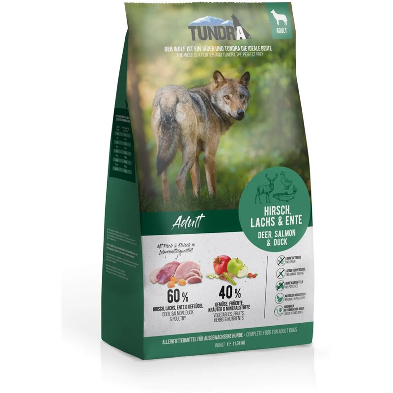 Tundra Hirsch, Lachs & Ente 11,34 kg (5,73 € pro 1 kg) von Tundra