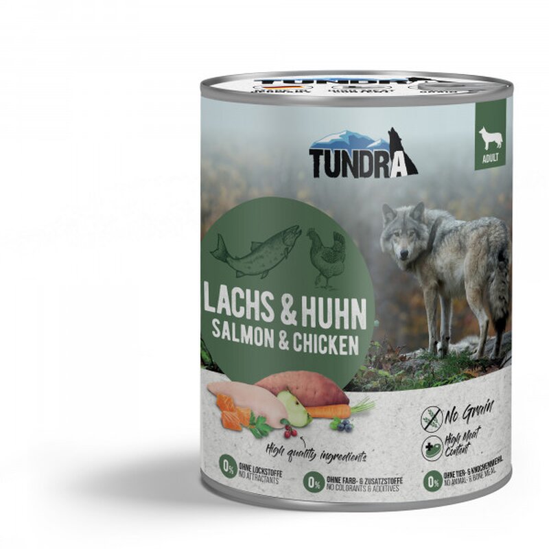 Tundra Hunde-Nassfutter Lachs & Huhn - 800 g (4,61 € pro 1 kg) von Tundra