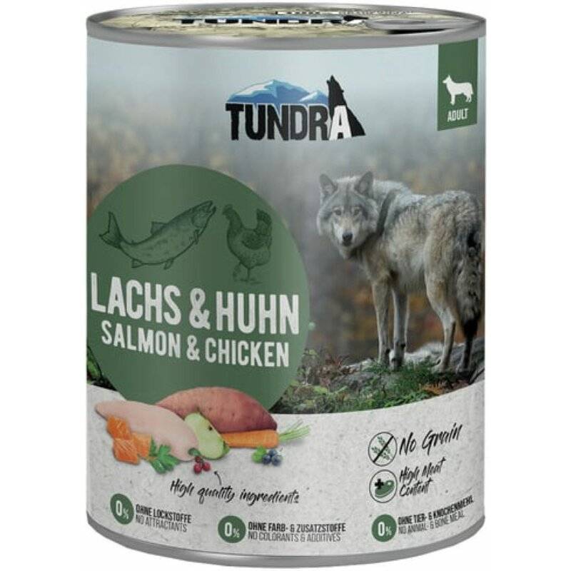 Tundra Hunde-Nassfutter Lachs & Huhn - 800 g (4,61 € pro 1 kg) von Tundra