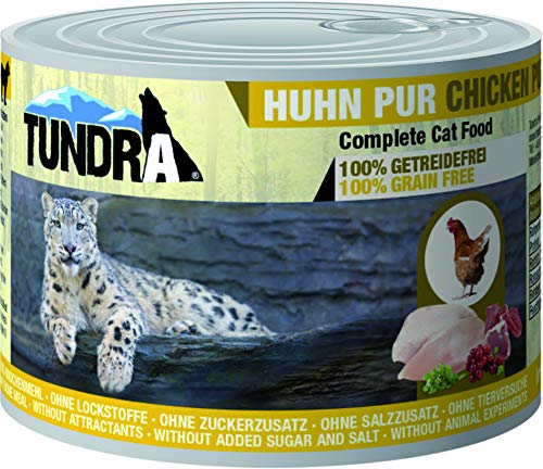 Tundra Katzenfutter Huhn Pur, Nassfutter - getreidefrei (36 x 200 g) von Tundra