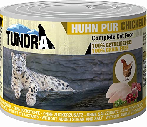 Tundra Katzenfutter Huhn Pur, Nassfutter - getreidefrei (6 x 200 g) von Tundra