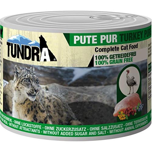 Tundra Katzenfutter Pute Pur, Nassfutter - Getreidefrei (200g) von Tundra