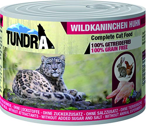 Tundra Katzenfutter Wildkaninchen & Huhn, Nassfutter - Getreidefrei (200 g) von Tundra