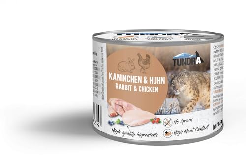 Tundra Katzenfutter Wildkaninchen & Huhn, Nassfutter - Getreidefrei (6 x 200 g) von Tundra