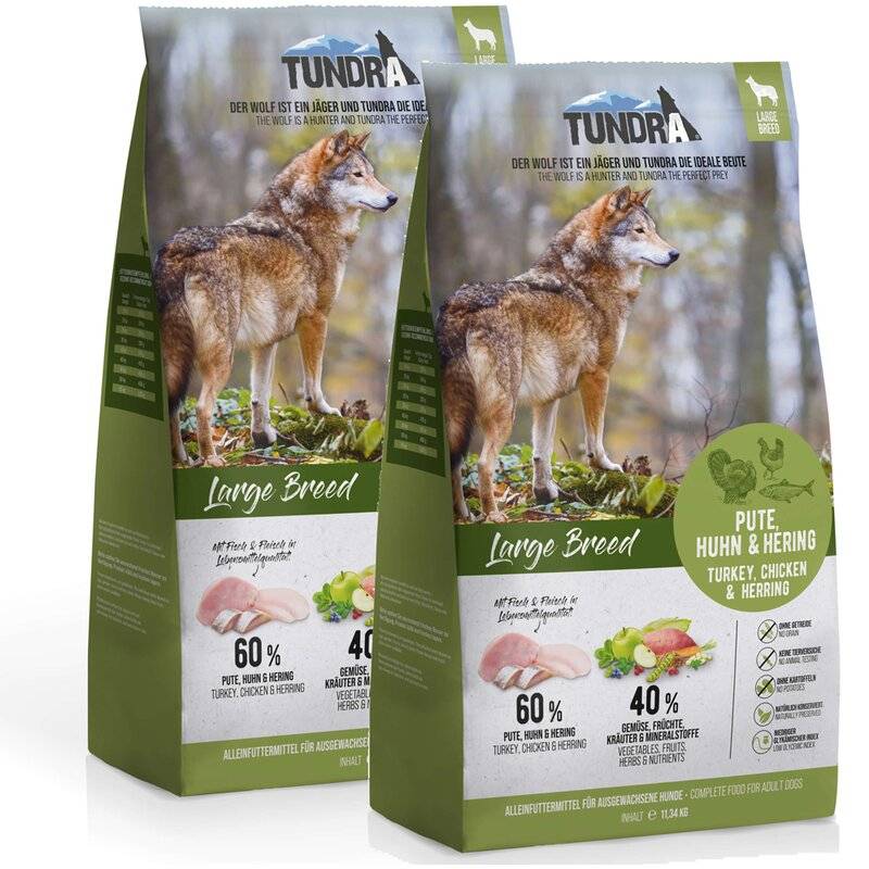 Tundra Large Breed - Sparpaket 2 x 11,34 kg (5,16 € pro 1 kg) von Tundra