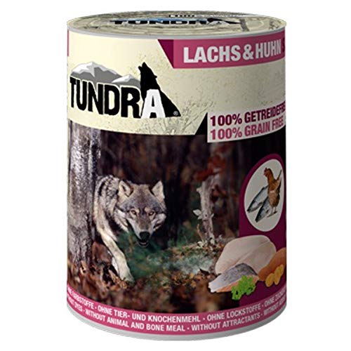 Tundra Nassfutter Hundefutter Lachs & Huhn - getreidefrei (24 x 800g) von Tundra