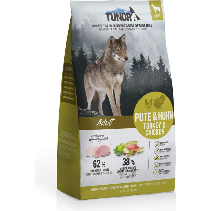 Tundra Pute & Huhn Hundefutter - 11,34 kg (5,46 € pro 1 kg) von Tundra