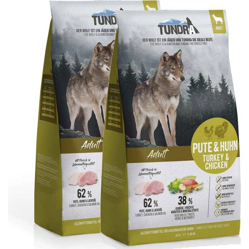 Tundra Pute & Huhn - Sparpaket 2 x 11,34 kg (5,20 € pro 1 kg) von Tundra