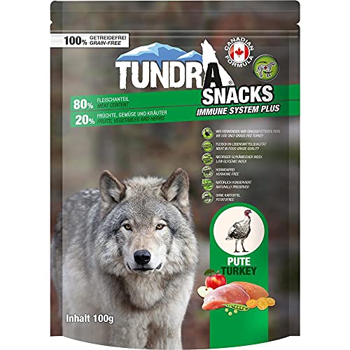 Tundra Snack 80% Fleischanteil - Immune System - Pute 100 g | Hundesnack | Softsnack von Tundra