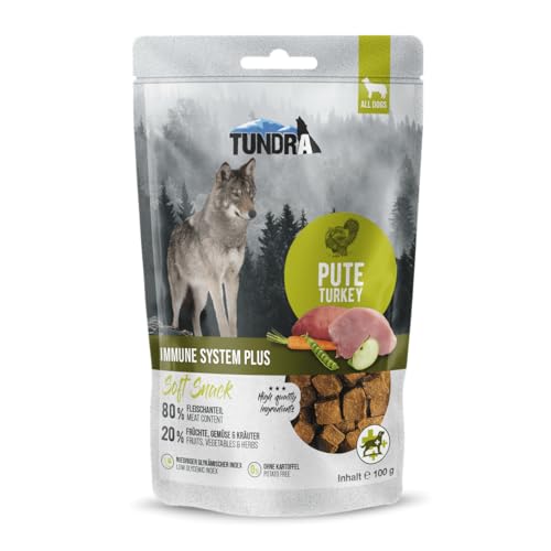 Tundra Snack 80% Fleischanteil - Immune System - Pute 100 g | Hundesnack | Softsnack von Tundra