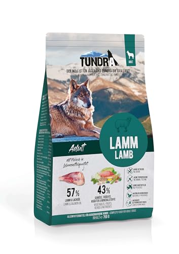 Tundra Trockenfutter Hundefutter Lamm - getreidefrei (750 g) von Tundra