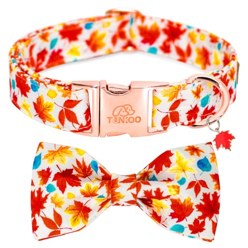 Tunkoo Herbst-Hundehalsband mit eleganter Fliege – langlebig, verstellbar und stilvoll, Herbst-Haustierhalsband, erhältlich in S, M, L, L von Tunkoo