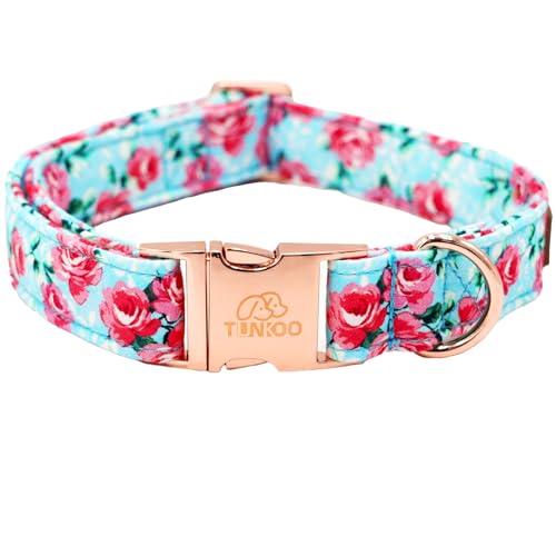Tunkoo Hundehalsband aus Baumwolle, stilvolle Rosenblüte, verstellbar, bezauberndes Design, Hundehalsband für kleine, mittelgroße und große Jungen, Mädchen, Hunde, Größe M Tunkoo Hundehalsband aus Baumwolle, stilvolle Rosenblüte, verstellbar, bezauberndes Design, Hundehalsband für kleine, mittelgroße und große Jungen, Mädchen, Hunde, Größe M von Tunkoo