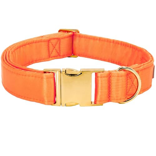 Tunkoo Hundehalsband aus Seide, weich und bequem, für Herbst, Halloween, Thanksgiving, langlebig, schwere goldfarbene Schnalle, verstellbar, Größen S, M, L, XL, Orange Tunkoo Hundehalsband aus Seide, weich und bequem, für Herbst, Halloween, Thanksgiving, langlebig, schwere goldfarbene Schnalle, verstellbar, Größen S, M, L, XL, Orange von Tunkoo