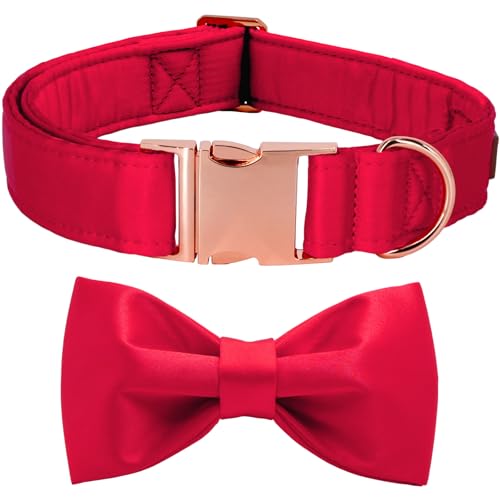Tunkoo Red Silk Hundehalsband für Weihnachten und Feiertage – super süße Fliege mit rotgoldener Metallschnalle, stilvolle Geschenke für Haustiere, verstellbar, langlebig, Größe M Tunkoo Red Silk Hundehalsband für Weihnachten und Feiertage – super süße Fliege mit rotgoldener Metallschnalle, stilvolle Geschenke für Haustiere, verstellbar, langlebig, Größe M von Tunkoo