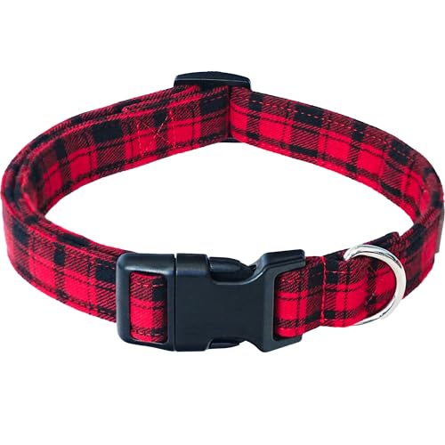 Tunkoo Weihnachts-Hundehalsband, niedlich, verstellbar, kariert, für Jungen und Mädchen, Hundehalsband mit starker Kunststoffschnalle, für kleine, mittelgroße und große Haustiere, S Tunkoo Weihnachts-Hundehalsband, niedlich, verstellbar, kariert, für Jungen und Mädchen, Hundehalsband mit starker Kunststoffschnalle, für kleine, mittelgroße und große Haustiere, S von Tunkoo