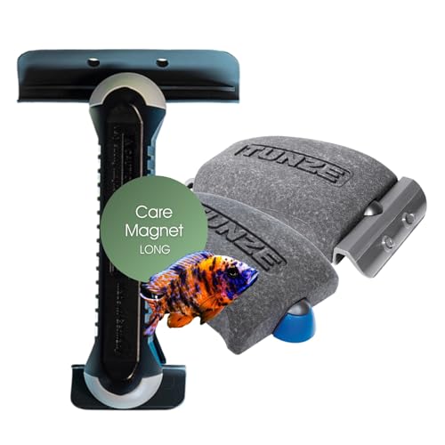 Tunze Care Magnet Long I Aquarienreiniger für 10-15 mm Glasstärke I schlanker Scheibenreiniger mit Abgerundeter Edelstahlklinge I Algenmagnet mit stark minimierter Kratzgefahr I Aquariumglas-Reiniger von Tunze