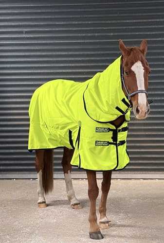 Turner Equestrian 600D Pferdedecke, leicht, wasserdicht, 100 g Füllung, gut sichtbar, 2,1 m mit abnehmbarem Hals, Gelb Turner Equestrian 600D Pferdedecke, leicht, wasserdicht, 100 g Füllung, gut sichtbar, 2,1 m mit abnehmbarem Hals, Gelb von Turner Equestrian