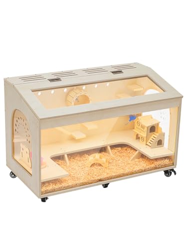 Hamsterkäfig, groß, 81,3 cm, Meerschweinchenkäfig, Hamsterkäfig, Gehege und Lebensräume, Mäuse, Ratten, Käfig mit Plattform zu öffnender Oberseite, Acrylplatten, Holz, kaufest, Kleintierkäfig für Hamsterkäfig, groß, 81,3 cm, Meerschweinchenkäfig, Hamsterkäfig, Gehege und Lebensräume, Mäuse, Ratten, Käfig mit Plattform zu öffnender Oberseite, Acrylplatten, Holz, kaufest, Kleintierkäfig für von Turosur