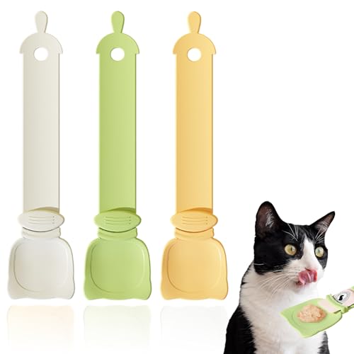 3 Stück Katzenfutter Löffel Katzenlöffel Katzen Nassfutterlöffel, Katzenfutterlöffel, Futterspender, Katzen-Nassfutterlöffel, Rührlöffel, Leicht zu Reinigender Schaber für Hundefutterdosen. von TuseRxln