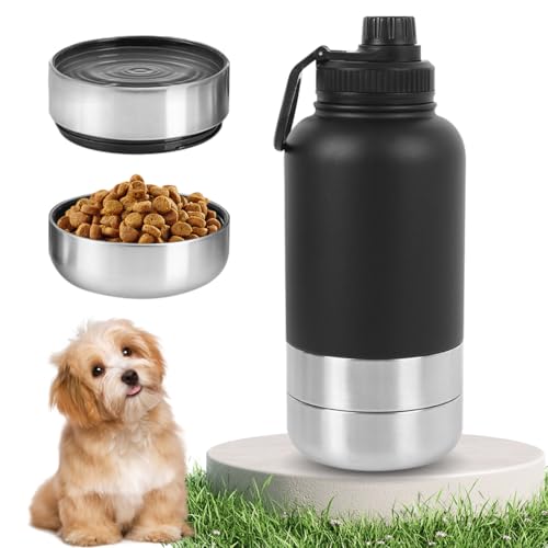 Trinkflasche Hunde für Unterwegs, 950ml Hundetrinkflasche für Unterwegs, Isolierte Edelstahl Wasserflasche Hund mit Futternapf und Wassernapf, Tragbare Hundeflasche Thermoflasche für Outdoor, Wandern Trinkflasche Hunde für Unterwegs, 950ml Hundetrinkflasche für Unterwegs, Isolierte Edelstahl Wasserflasche Hund mit Futternapf und Wassernapf, Tragbare Hundeflasche Thermoflasche für Outdoor, Wandern von Tutamaz
