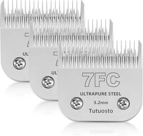 Tutuosto 7FC Scherklingen für Haustierpflege, Ersatzklingen, abnehmbare Klinge, kompatibel mit Andis/Wahl/Oster Hunde-Schermaschinen, 3 Stück Tutuosto 7FC Scherklingen für Haustierpflege, Ersatzklingen, abnehmbare Klinge, kompatibel mit Andis/Wahl/Oster Hunde-Schermaschinen, 3 Stück von Tutuosto
