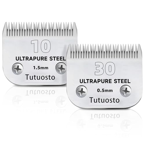 Tutuosto Scherklingen für Haustierpflege, Ersatzklingen, abnehmbare Klinge, kompatibel mit Andis/Wahl/Oster Hundeschermaschinen, Größe 10/30 Tutuosto Scherklingen für Haustierpflege, Ersatzklingen, abnehmbare Klinge, kompatibel mit Andis/Wahl/Oster Hundeschermaschinen, Größe 10/30 von Tutuosto