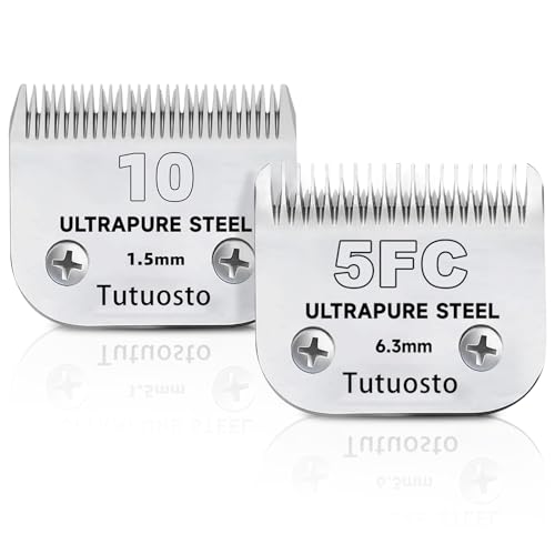 Tutuosto Scherklingen für Haustierpflege, Ersatzklingen, abnehmbare Klinge, kompatibel mit Andis/Wahl/Oster Hundeschermaschinen, Größe 10/5FC von Tutuosto