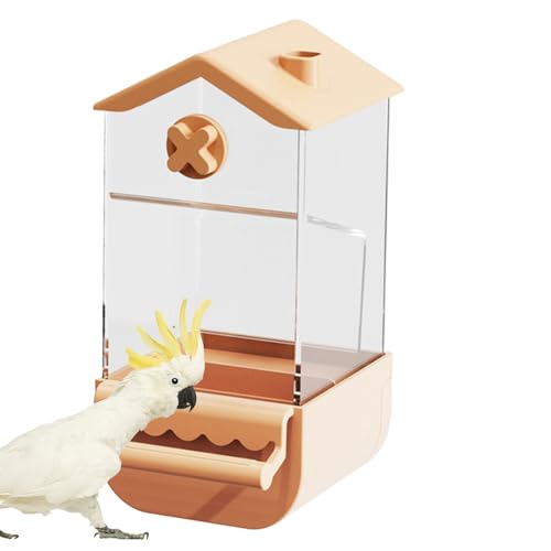 Tuxuseo Automatischer Vogelfutterspender Für Käfige - Vogelfutterspender - Spritzwassergeschützter Futterbehälter Für Nymphensittiche, Aras Und Unzertrennliche Mit Automatischer Füllung von Tuxuseo