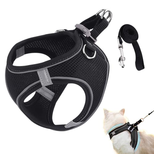 Tuxuseo Fluchtsicheres Katzen Geschirr - Weiches Mesh-Geschirr Mit Reflektierenden Sicherheitsstreifen - Größen S M L Für Wanderungen Training Reisen Outdoor Tuxuseo Fluchtsicheres Katzen Geschirr - Weiches Mesh-Geschirr Mit Reflektierenden Sicherheitsstreifen - Größen S M L Für Wanderungen Training Reisen Outdoor von Tuxuseo