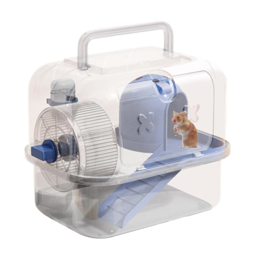 Tuxuseo Hamster Reisekäfig, Hamsterträger - Bunny ausgehender transparenter Fall - Tragbares Reisen Haustierträger für Hamster, Hedgehog, Rennringel von Tuxuseo