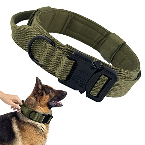 Halsband Taktisches Hundehalsband mit Griff, Nylon Hundehalsband Große Hunde Verstellbares Hundehalsband, Große M von Tuxuzal