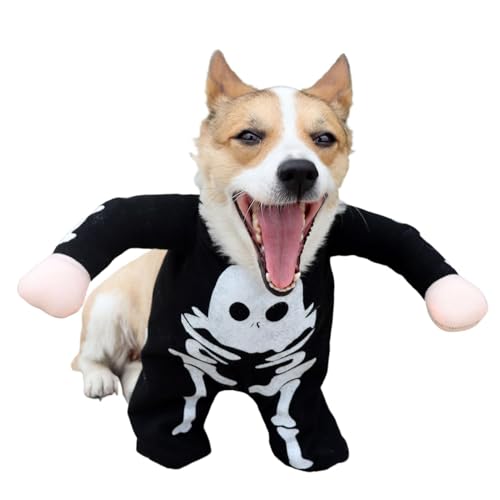 Halloween-Kostüm für Hunde, Skelett-Kostüm, dekorativer Overall für Haustiere, leuchtet im Dunkeln, für kleine Hunde, Skelett-Cosplay-Outfits, ausgefallene Hundekleidung für Halloween-Party Halloween-Kostüm für Hunde, Skelett-Kostüm, dekorativer Overall für Haustiere, leuchtet im Dunkeln, für kleine Hunde, Skelett-Cosplay-Outfits, ausgefallene Hundekleidung für Halloween-Party von Tuxxjzm