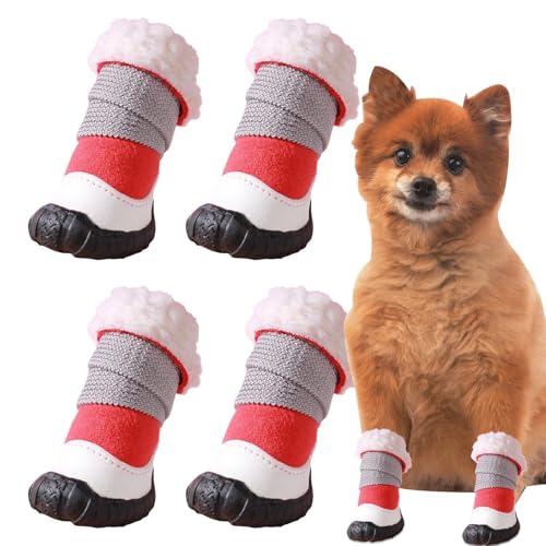 Tuxxjzm Hundeschuhe Pfotenschutz, kaltes Wetter, wasserabweisend, Pfotenschutzschuhe, rutschfeste Hundeschuhe, wasserdichte Hundeschuhe für Schnee, , Wandern, Camping Tuxxjzm Hundeschuhe Pfotenschutz, kaltes Wetter, wasserabweisend, Pfotenschutzschuhe, rutschfeste Hundeschuhe, wasserdichte Hundeschuhe für Schnee, , Wandern, Camping von Tuxxjzm