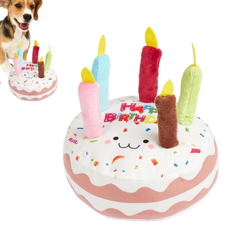 Tuxxjzm Plüsch-Quietschendes Hundespielzeug,Hundespielzeug Kuscheltiere Quietschend, Kauspielzeug in Form einer Geburtstagstorte, Interaktives Spielzeug für kleine und mittelgroße Hunde, Spielzeug zur Tuxxjzm Plüsch-Quietschendes Hundespielzeug,Hundespielzeug Kuscheltiere Quietschend, Kauspielzeug in Form einer Geburtstagstorte, Interaktives Spielzeug für kleine und mittelgroße Hunde, Spielzeug zur von Tuxxjzm