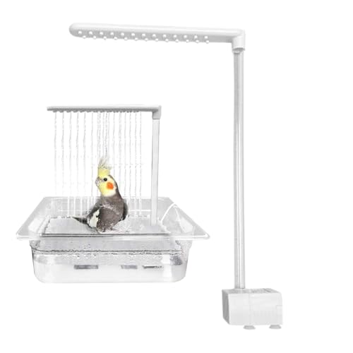 Tuxxjzm Vogeldusche – Vogeltränke Duschkopf mit fließendem Wasser, praktisches, automatisches Haustier-Pool-Spielzeug für Wellensittiche, Sittiche, Sittiche, Badzubehör von Tuxxjzm