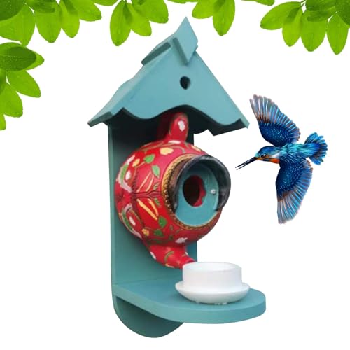 Tuxxjzm Vogelhäuser für Garten, hängende Vogelhäuser aus Kunstharz – niedliche dekorative Vogelhäuser, bunte Vogelfutterstation für Balkon, Baum, Hof, Terrasse Tuxxjzm Vogelhäuser für Garten, hängende Vogelhäuser aus Kunstharz – niedliche dekorative Vogelhäuser, bunte Vogelfutterstation für Balkon, Baum, Hof, Terrasse von Tuxxjzm