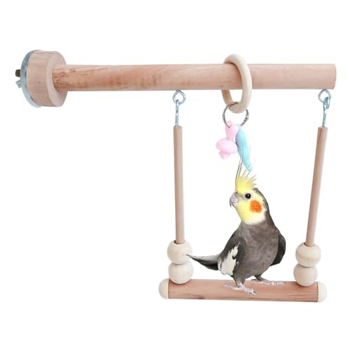 Tuxxjzm Vogelschaukel, Papageienkäfig-Zubehör, Holzspielzeug für Papageien, Sittiche, Sittiche, Nymphensittiche, Wellensittiche Tuxxjzm Vogelschaukel, Papageienkäfig-Zubehör, Holzspielzeug für Papageien, Sittiche, Sittiche, Nymphensittiche, Wellensittiche von Tuxxjzm