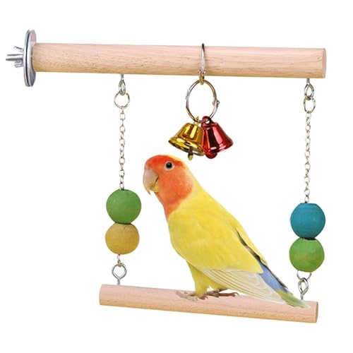 Tuxxjzm Vogelspielzeug für Papageien, Sitzstange aus , lustig mit Glocke, natürliches Schaukelspielzeug für Nymphensittiche, Sittiche Tuxxjzm Vogelspielzeug für Papageien, Sitzstange aus , lustig mit Glocke, natürliches Schaukelspielzeug für Nymphensittiche, Sittiche von Tuxxjzm