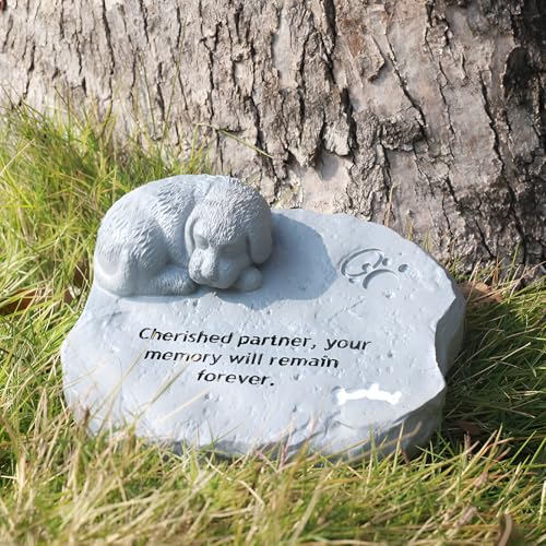 Haustier Bestattungen Grabstein,Garten Gedenkstätte,Harz gedenkstein,Wetterfest und frostsicher Grabsteine Statue,Hundegrabschmuck,Rasen gedenktafel Katze,Anwendbar für Garten Grabsteine (Stil 2) von Tuzsocr