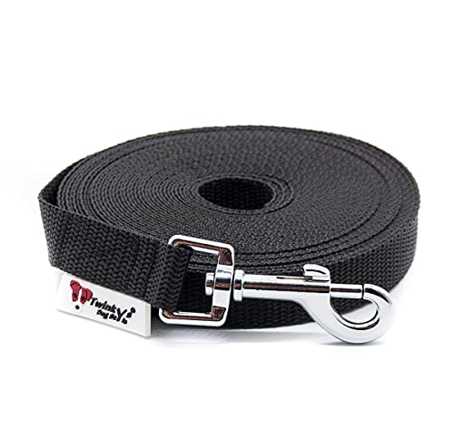 Twinkys Dog Style Hundeleine Schleppleine MIT Handschlaufe Schwarz 5 Meter 15 mm breit für Hunde bis 15 kg Made in Germany von Twinkys