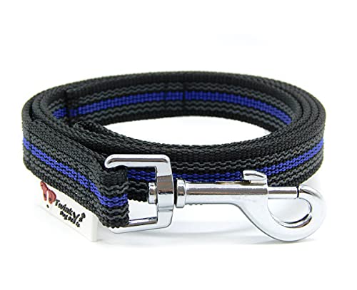 Twinkys Dog Style Hundeleine gummiert 20 mm breit für Hunde bis 50 kg - MIT Handschlaufe 1 Meter Schwarz Blau Made in Germany von Twinkys