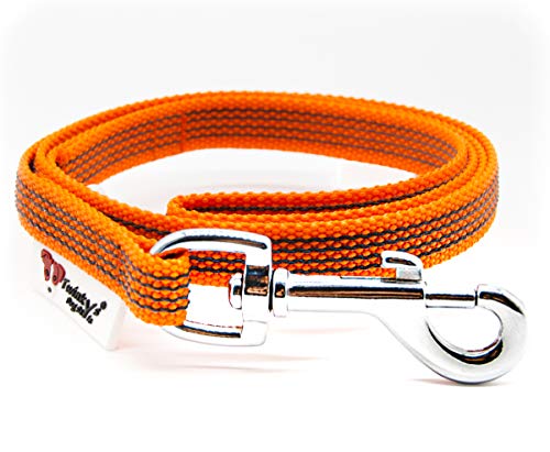 Twinkys Dog Style Schleppleine Hundeleine gummiert 15 mm breit für Hunde bis 50 kg - MIT Handschlaufe 1 Meter Orange Made in Germany von Twinkys