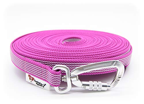 Twinkys Dog Style Schleppleine gummiert mit Sicherheitskarabiner 20 mm breit für Hunde bis 50 kg - OHNE Handschlaufe 5 Meter Pink Made in Germany Twinkys Dog Style Schleppleine gummiert mit Sicherheitskarabiner 20 mm breit für Hunde bis 50 kg - OHNE Handschlaufe 5 Meter Pink Made in Germany von Twinkys