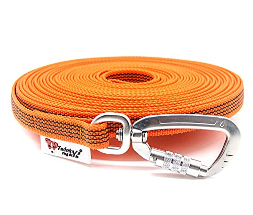 Twinkys Dog Style Schleppleine gummiert mit Sicherheitskarabiner 15 mm breit für Hunde bis 50 kg - MIT Handschlaufe 7,5 Meter Orange Made in Germany Twinkys Dog Style Schleppleine gummiert mit Sicherheitskarabiner 15 mm breit für Hunde bis 50 kg - MIT Handschlaufe 7,5 Meter Orange Made in Germany von Twinkys